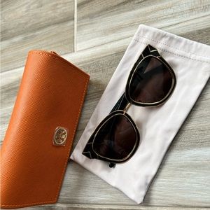 Tory Burch black and gold detailed sunglasses